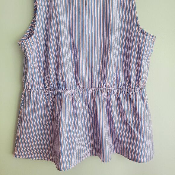 Lane Bryant red,white and blue stripe peplum tank top plus size womens 16 - Picture 8 of 8